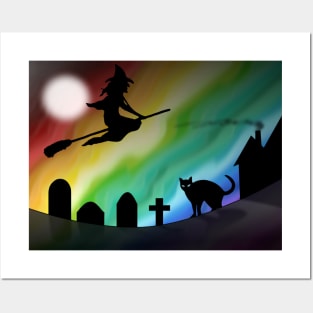 Rainbow Halloween Posters and Art